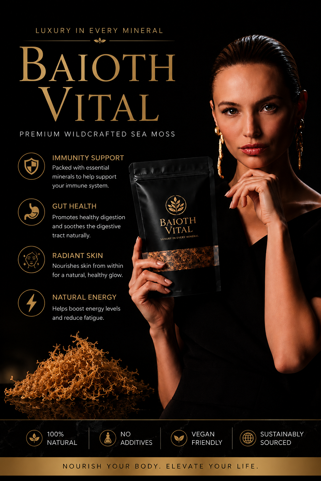 Baioth Vital Raw Essence Advanced Daily Sea Moss Gel for Immunity, Energy & Gut Support