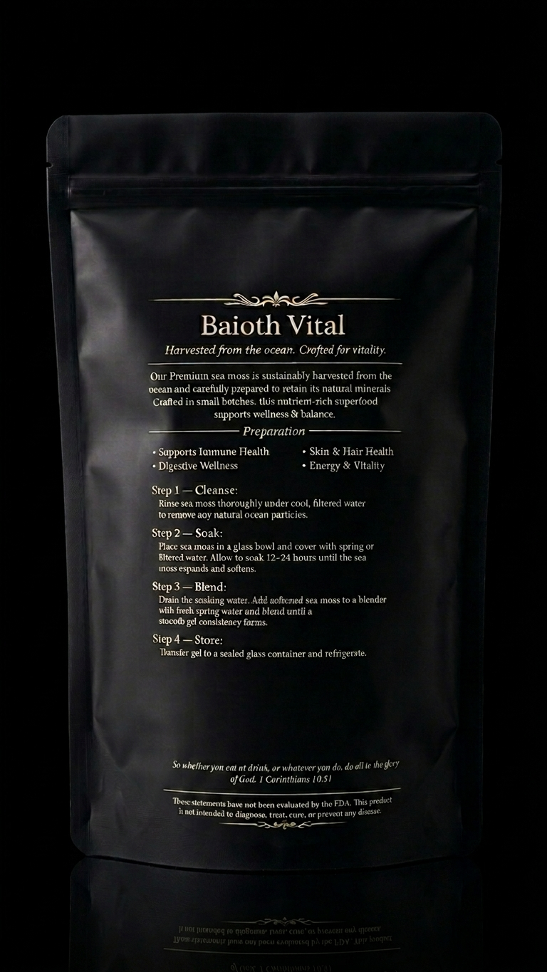 Baioth Vital Raw Essence™ — Advanced Daily Sea Moss Gel for Immunity, Energy & Gut Support